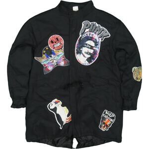 Percent Punk Rock Streetwear Hip Hop Gothic Patches Puffer Parka Coat Jacket